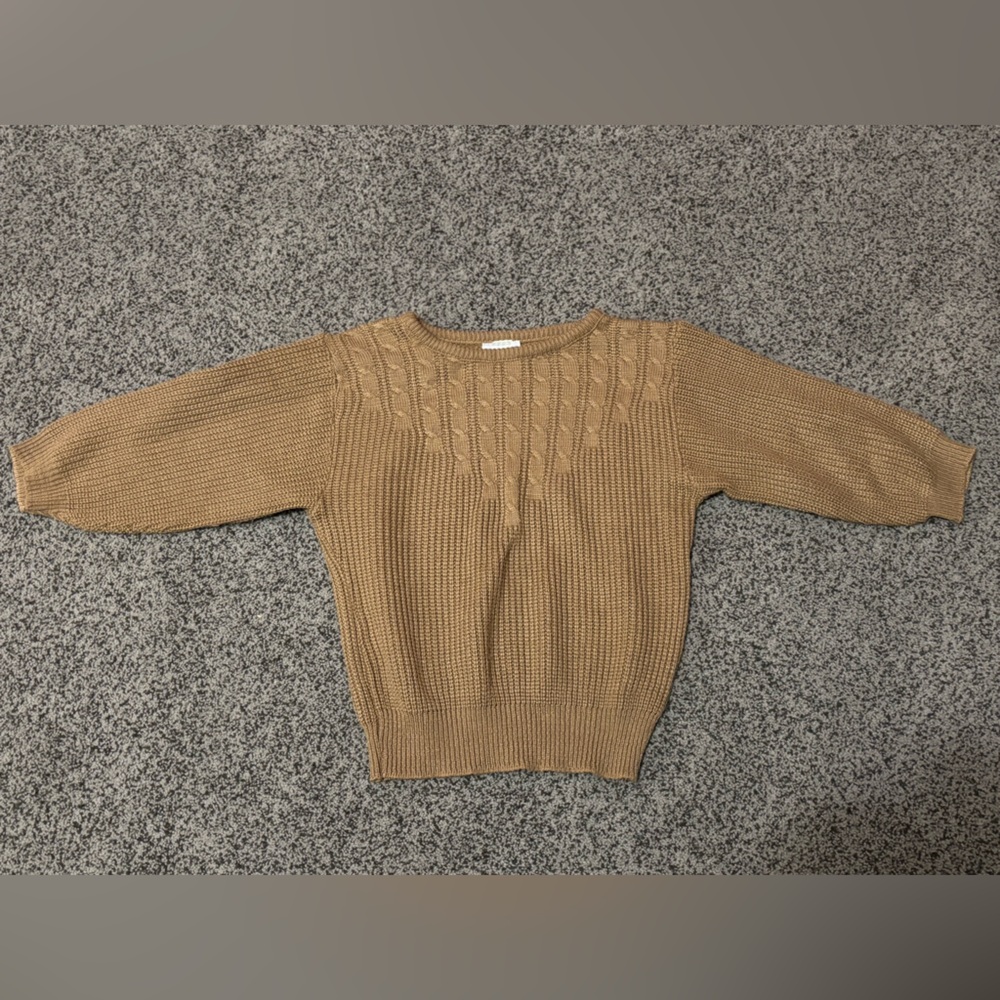 Vintage Jessica Cole Made in the USA Women's Tan Textured Knit Sweater